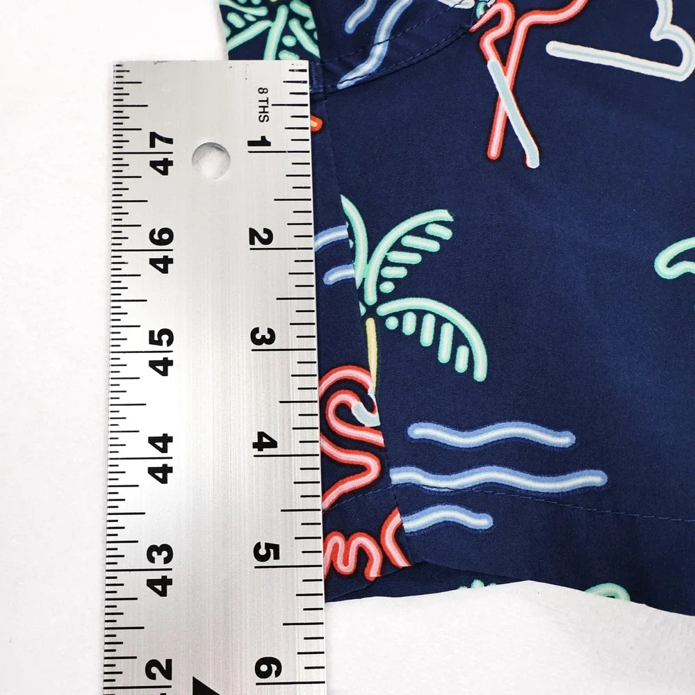 CHUBBIES Men's S Navy Neon Tropical Print 5.5